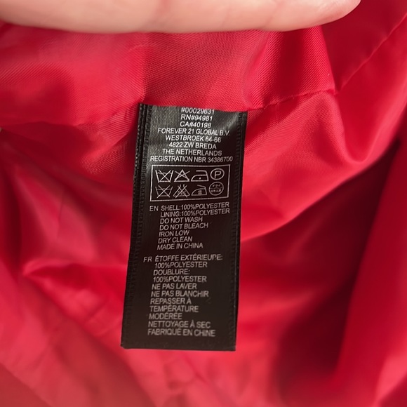 Forever 21 Red Coat size M - Picture 6 of 16